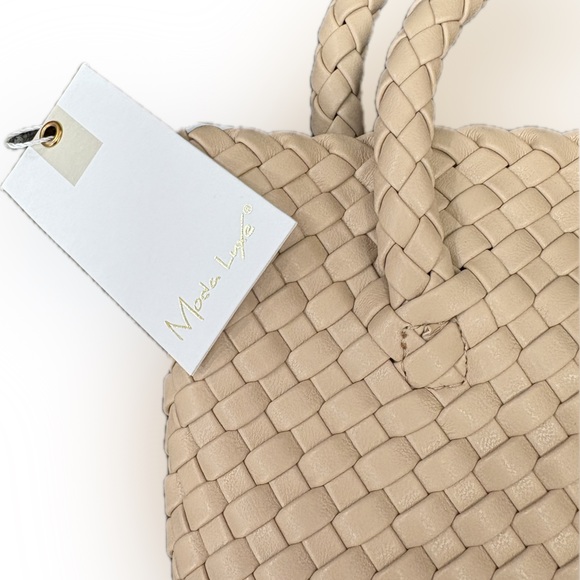 NWT! “LEANNA” Bag by MODA LUXE, Woven vegan leather - Picture 4 of 9